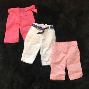 Janie and Jack Girls Lot of 3 Pants 6-12 months